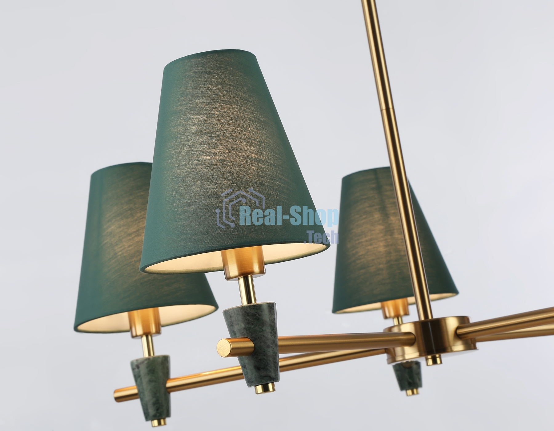 Люстра Ambrella light LH75051/5 BS/GN латунь/зеленый E14*5 max 40W D700*580