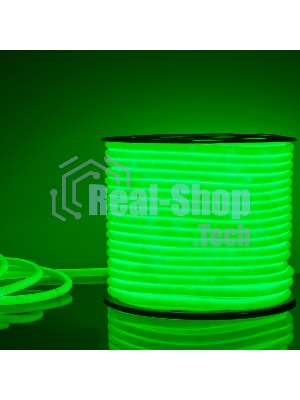 Лента светодиодная LS003 220V/ Гибкий неон 9.6W 144Led 2835 IP67 16mm круглый зеленый, 50 м