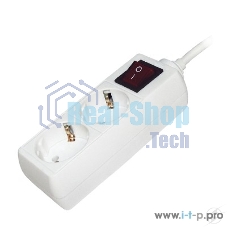 Удлинитель 2х5 м с заземл. 16А IP20 У02К с выкл. 2P+PE ИЭК WYP10-16-02-05-ZK-N