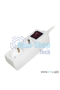 Удлинитель 2х5 м с заземл. 16А IP20 У02К с выкл. 2P+PE ИЭК WYP10-16-02-05-ZK-N