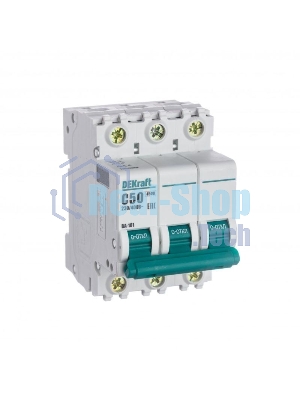 Выключатель автоматический модульный DEKraft 3п C 50А 4.5кА ВА-101 11083DEK