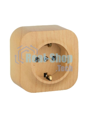 Розетка 1-м ОП Quteo 16А с заземл. дерево Legrand 782271