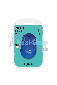Мышь беспроводная Logitech M330 SILENT PLUS синий, 1000 dpi, радиоканал, USB, кнопки - 3