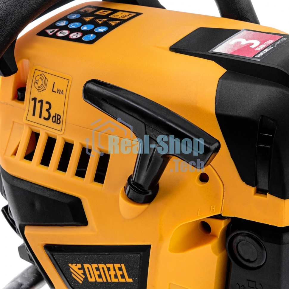 Пила цепная бензиновая Denzel DS-4516, шина 40 см, 45 см 3, 2,5 л.с., шаг 0,325, паз 1,5 мм, 64 зв