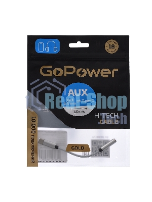 Адаптер GoPower Jack3.5мм(F)-TYPE-C(M) 00-00027481 0.1M белый