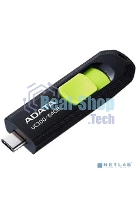 Флешка USB ADATA UC300 (ACHO-UC300-64G-RBK/GN), 64Gb, Type-C USB 3.2, R/W 100/30, черный/зеленый