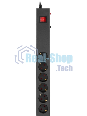 Сетевой фильтр Buro 600SE-3-B 3м (6 розеток) черный (коробка)