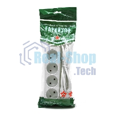 Удлинитель Гарнизон EL-NL4-W-2, 4 розетки допустимый ток 10А, длина 2 м.