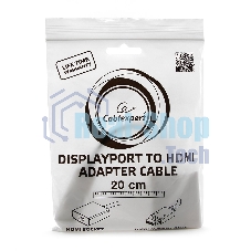 Переходник DisplayPort ->; HDMI Cablexpert A-DPM-HDMIF-002-W 20M/19F, белый, пакет (078733)