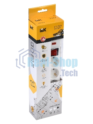 Сетевой фильтр Iek WFP10-16-05-05-N СФ-05К-выкл. 5 мест 2Р+РЕ/5 метров 3х1 мм2