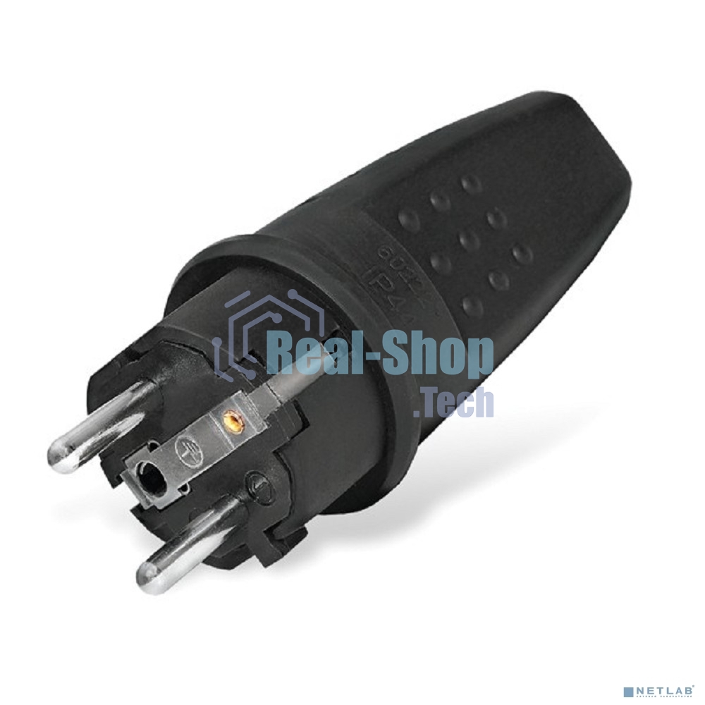 Вилка прямая c заземлением каучук 16А 250В IP44 (602227) UNIVersal
