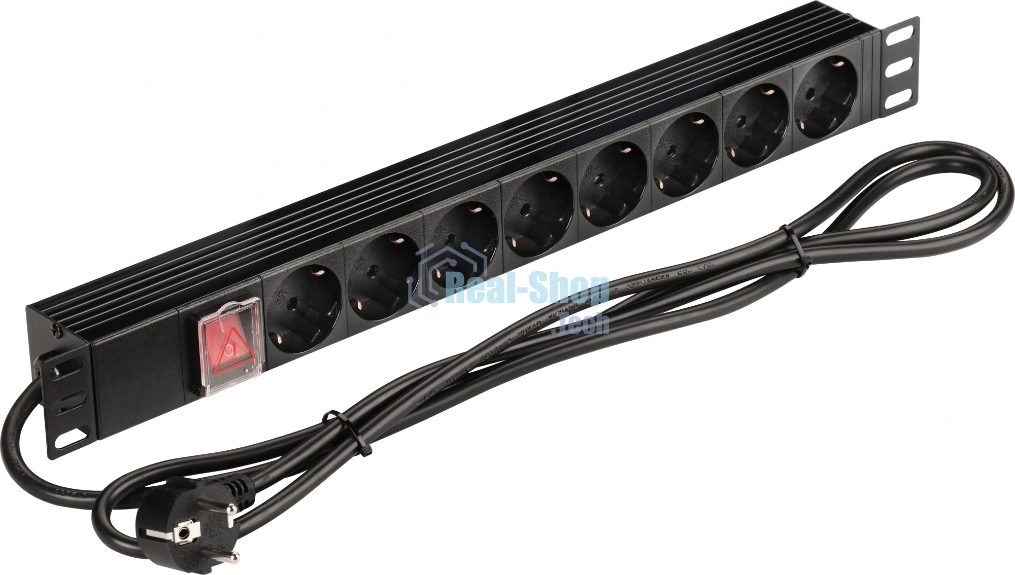 Блок распределения питания Lanmaster NM-PD16A-8XSH+S-2.0 гор.размещ. 8xSchuko базовые 16A Schuko 2м