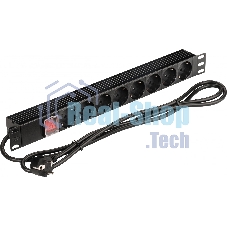 Блок распределения питания Lanmaster NM-PD16A-8XSH+S-2.0 гор.размещ. 8xSchuko базовые 16A Schuko 2м