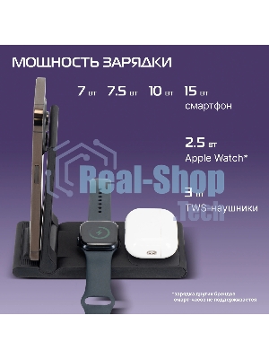Беспроводное зарядное устройство Buro CWC-QC5 15W 3A (QI) USB-C универсальное черный