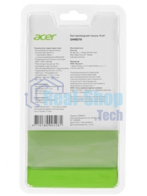 Мышь беспроводная Acer OMR070 черный, 1600 dpi, радиоканал, Bluetooth, USB, кнопки - 6