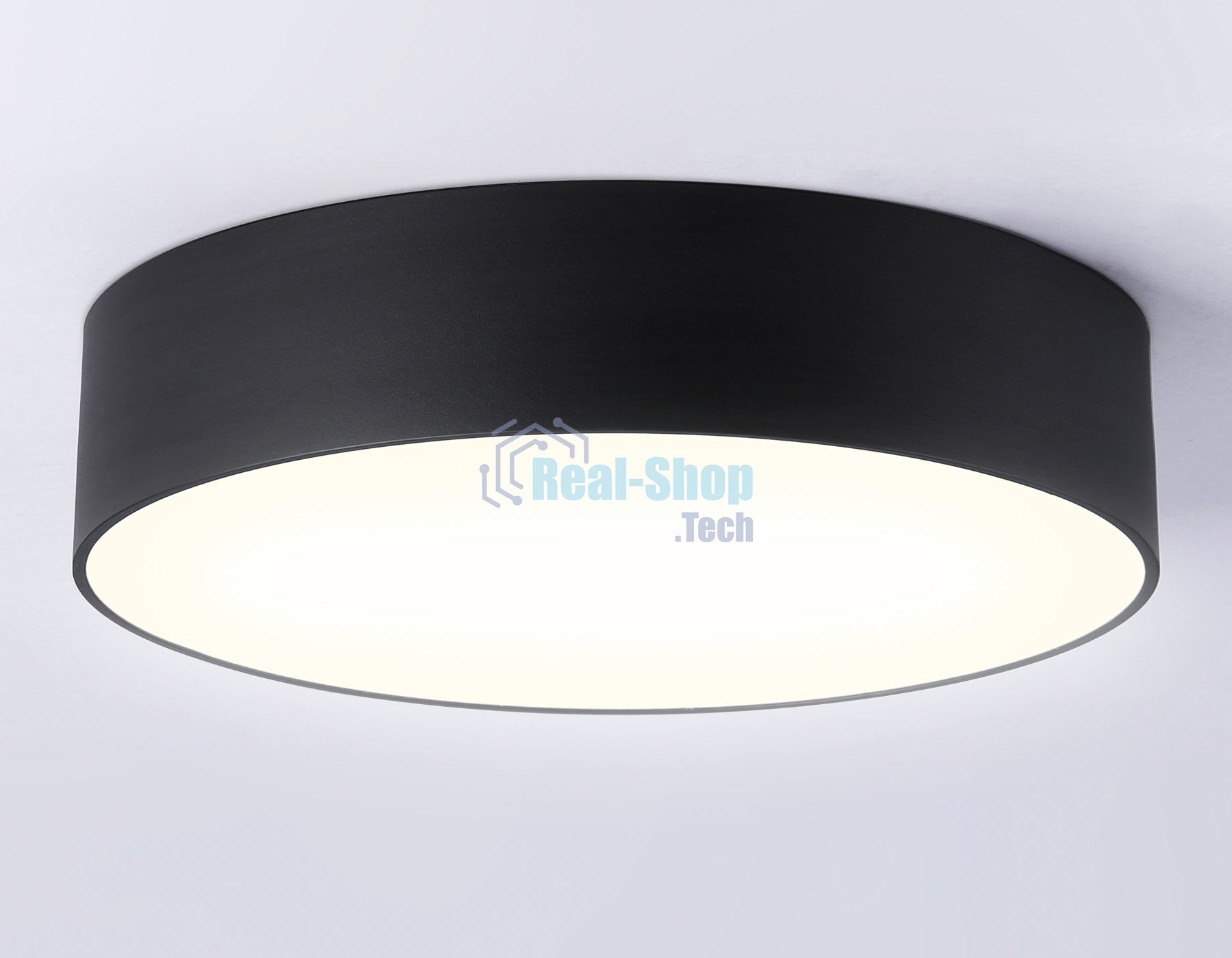 Потолочный светодиодный светильник Ambrella light FV5525 BK черный LED 35W 3000K D300*58 (Без ПДУ)
