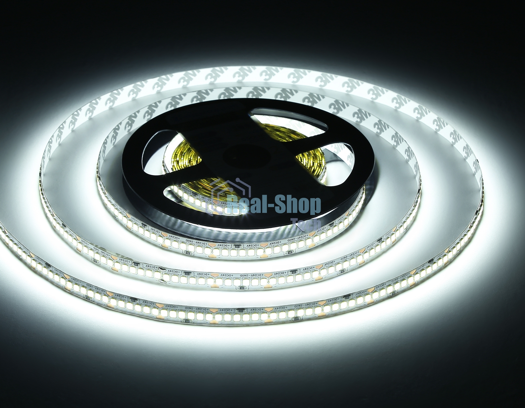 Светодиодная лента Ambrella light GS3403 2835 240Led/ 20W m/ 24V IP20 6500K/ 5000*10*1.2mm (2 конт.)