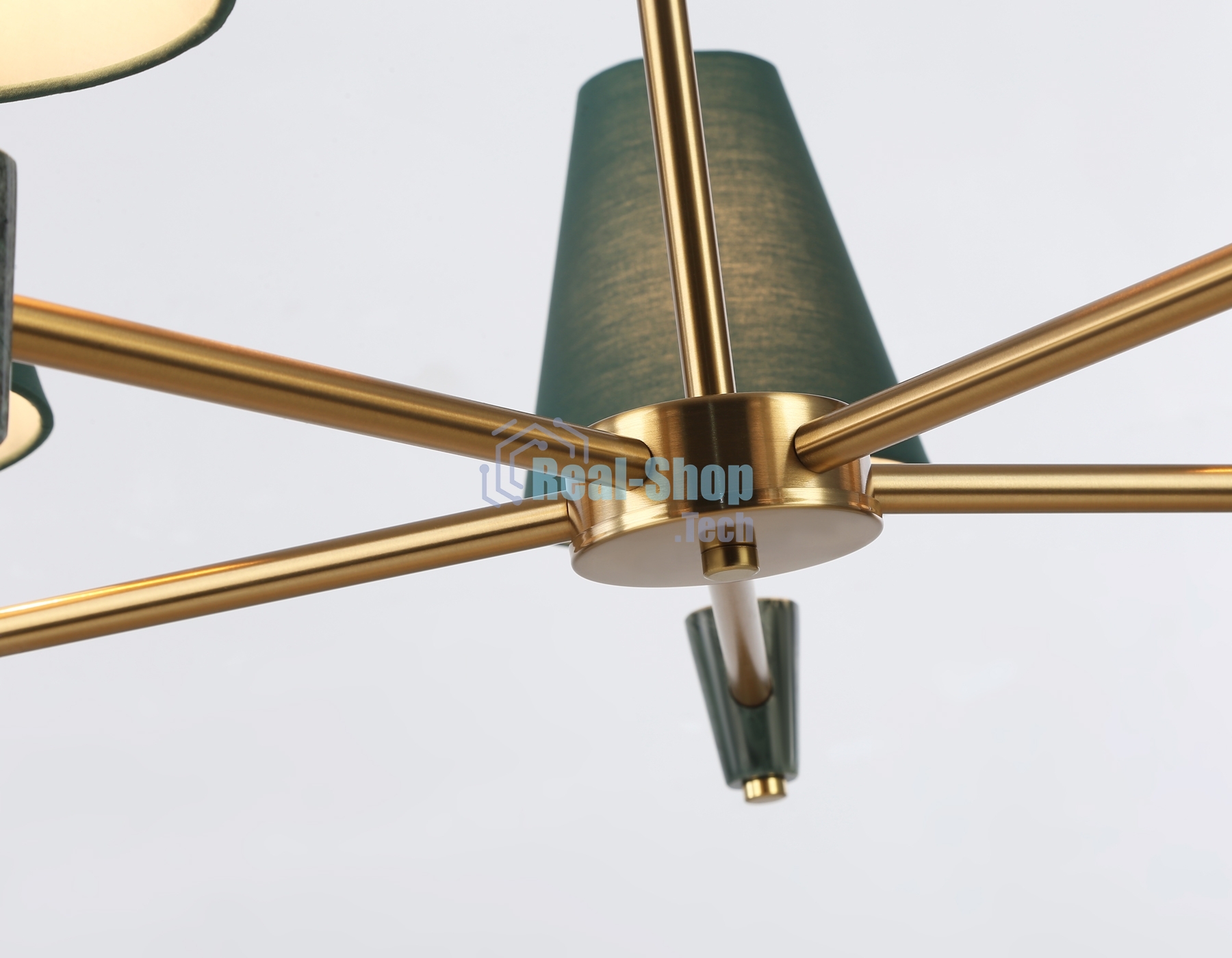 Люстра Ambrella light LH75051/5 BS/GN латунь/зеленый E14*5 max 40W D700*580