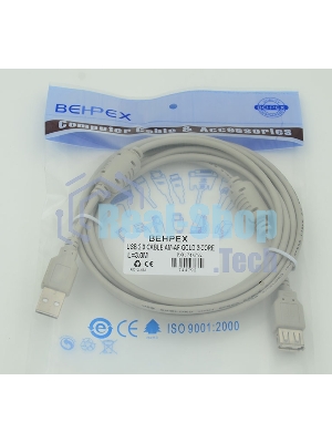 Кабель-удлинитель 744792 USB A(m) USB A(f) 3м феррит.кольца серый