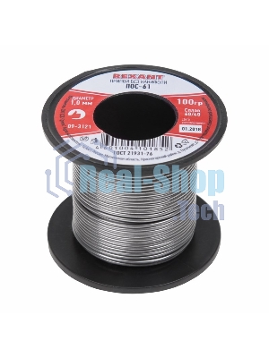 Припой катушка ПОС-61 без канифоли (1,0 мм, 100 г) 09-3121 Rexant