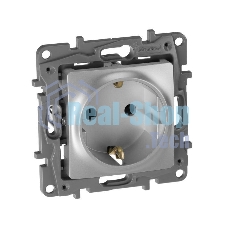 Розетка 2К+З, немецкий стандарт, винтовые зажимы, 16А, 250 В~, Etika, алюминий Розетка 2К+З, немецкий стандарт, винтовые зажимы, 16А, 250В~, Etika, алюминий