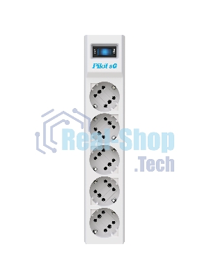 Сетевой фильтр ZIS PILOT Surge protector Pilot SG5 5 outlets (GP), 10A/2.2kVt, automatic circuit-breaker, 3 m