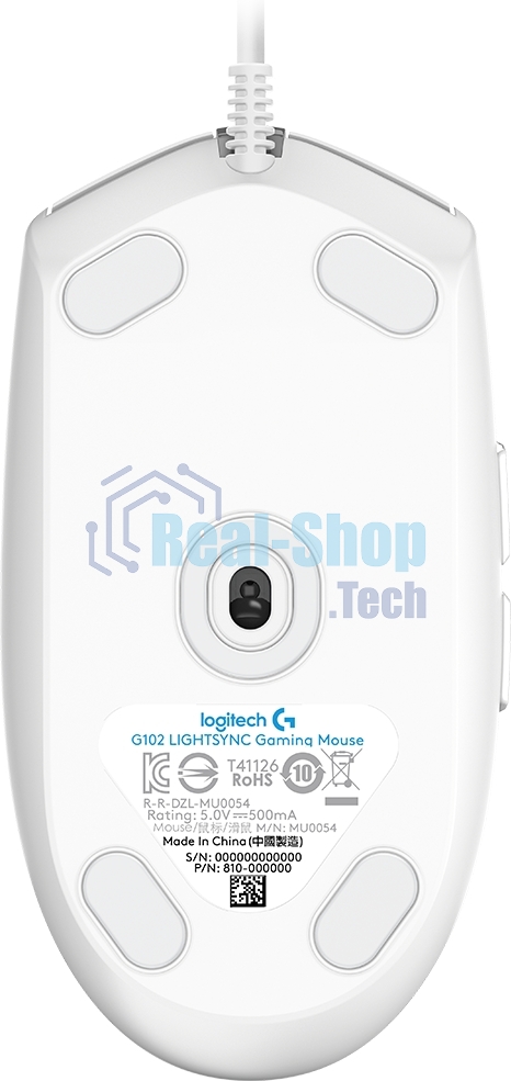 Мышь проводная Logitech G102 LIGHTSYNC белый, 8000 dpi, USB, кнопки - 6