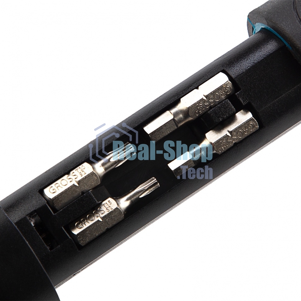 Отвертка реверсивная с револьверным механизмом Gross 11 шт., сталь S2