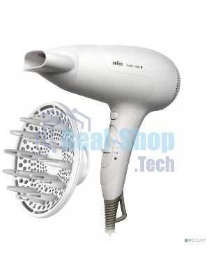Фен Braun HD385 Satin Hair 3 белый, 2000 Вт, ионизация