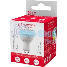 Лампа cветодиодная LED Thomson TH-B2327 GU10, полусфера, 8Вт, 6500К, белый холодный, 1 шт.