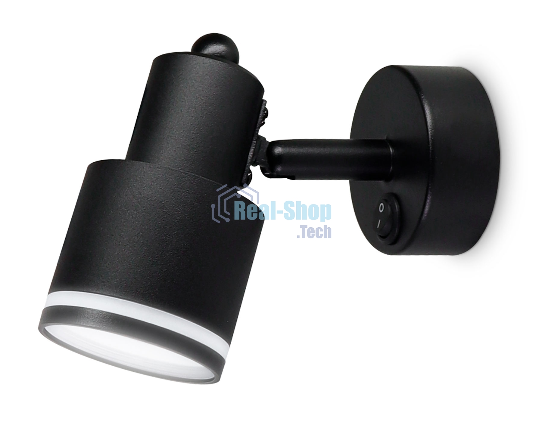 Накладной поворотный спот с выключателем Ambrella light TA1282 BK черный GU10 max 12W 100*55*132