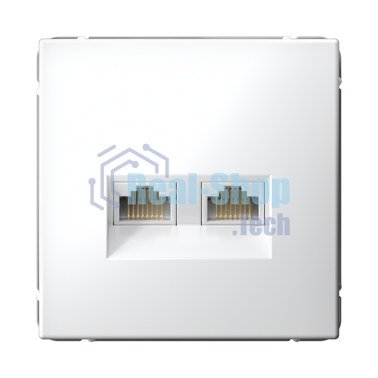 Розетка компьютерная 2-м SE GAL000185 ArtGallery RJ45 + RJ45 кат.5E механизм бел.