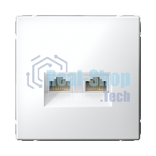 Розетка компьютерная 2-м SE GAL000185 ArtGallery RJ45 + RJ45 кат.5E механизм бел.