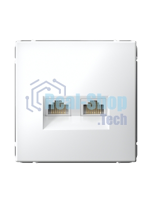 Розетка компьютерная 2-м SE GAL000185 ArtGallery RJ45 + RJ45 кат.5E механизм бел.