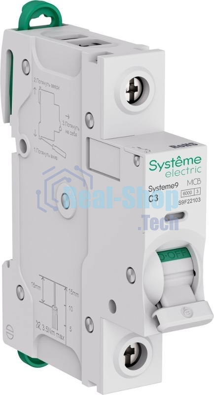 Выключатель автоматический (АВ) C 3A 1P 6kA 230В Systeme9