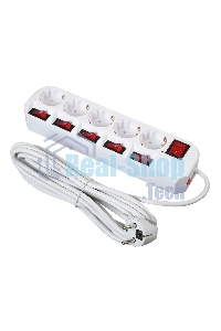 Сетевой фильтр Buro 500SH-5-SW-W 5 м (5 розеток) белый (коробка)