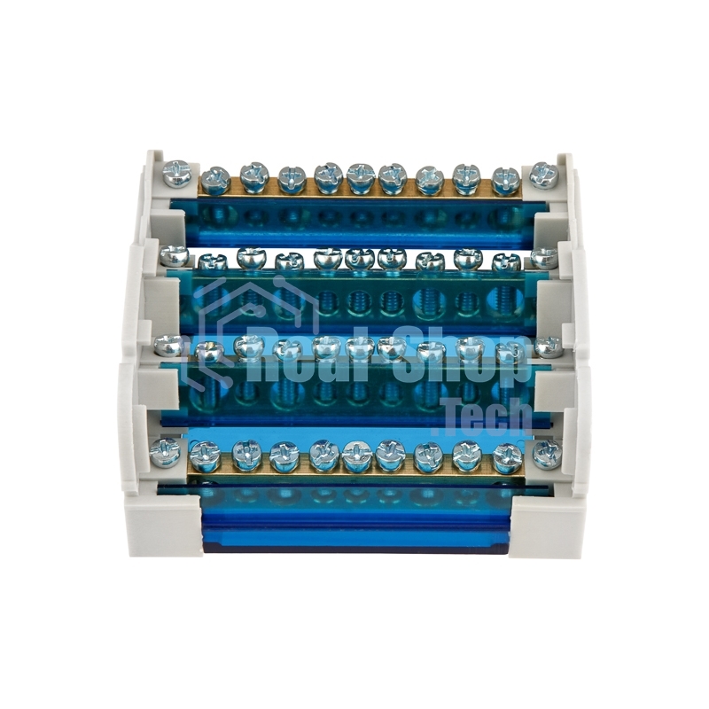 Шина на DIN-рейку в корпусе (кросс-модуль) Rexant 4х11