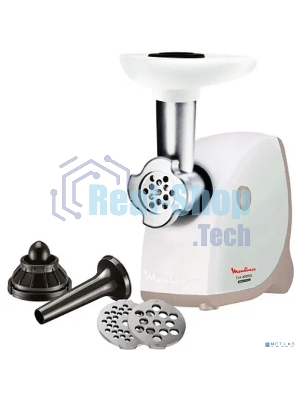 Мясорубка электрическая Moulinex ME461132 белый, 1600 Вт, 2.0 кг/мин, защита от перегрузки, насадки - 4