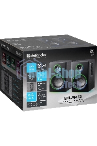 Акустическая 2.0 система Defender Solar 12 12 Вт, подсветка, BT, 230В