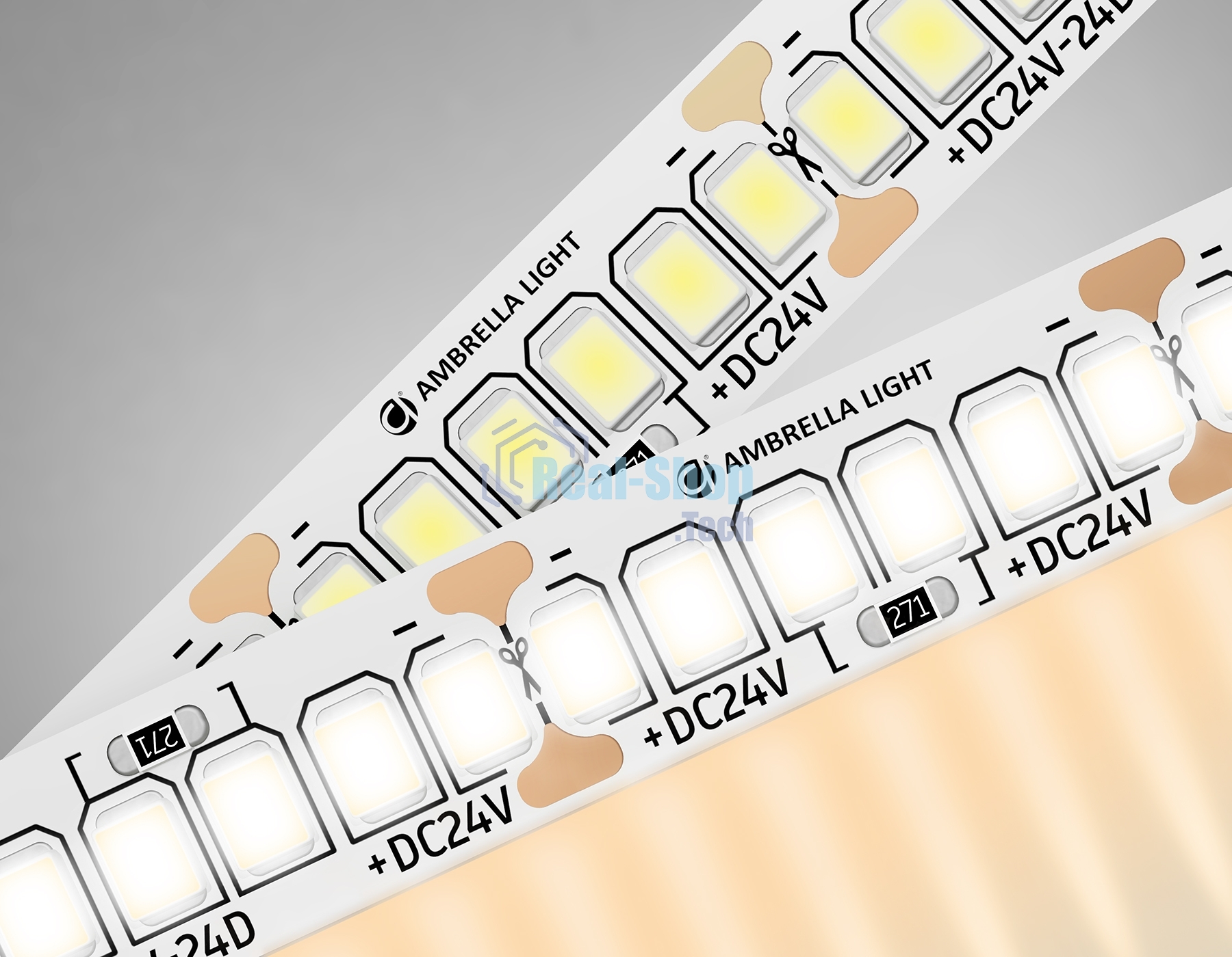 Светодиодная лента Ambrella light GS3501 2835 240Led /22W m/ 24V IP20 3000K/ 5000*10*1.2mm (2 конт.)