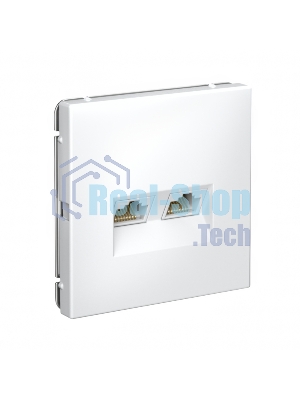 Розетка компьютерная 2-м SE GAL000185 ArtGallery RJ45 + RJ45 кат.5E механизм бел.