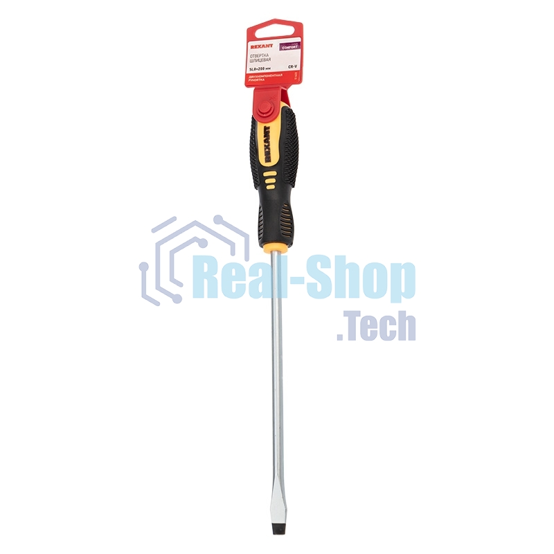 Отвертка шлицевая Rexant SL 8х200 мм, двухкомпонентная рукоятка