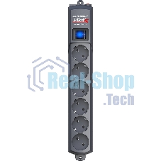 Сетевой фильтр Pilot S 6 розеток (5 евро + 1 без заземления) 5 м, графит