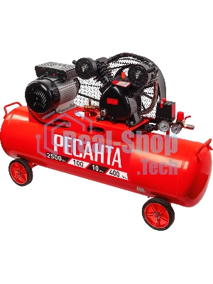 Компрессор поршневой Ресанта КП-100/400Р масляный 400л/мин 100л 2500Вт красный/черный