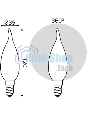 Лампа светодиодная Gauss Filament 104201209-D 9Вт цок.: E14 свеча 220B 4100K св. свеч. белый нейт. (упак.: 10 шт)