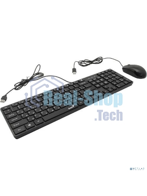 Комплект клавиатура+мышь Genius SlimStar C126 проводной, USB, 1000 DPI, чёрный