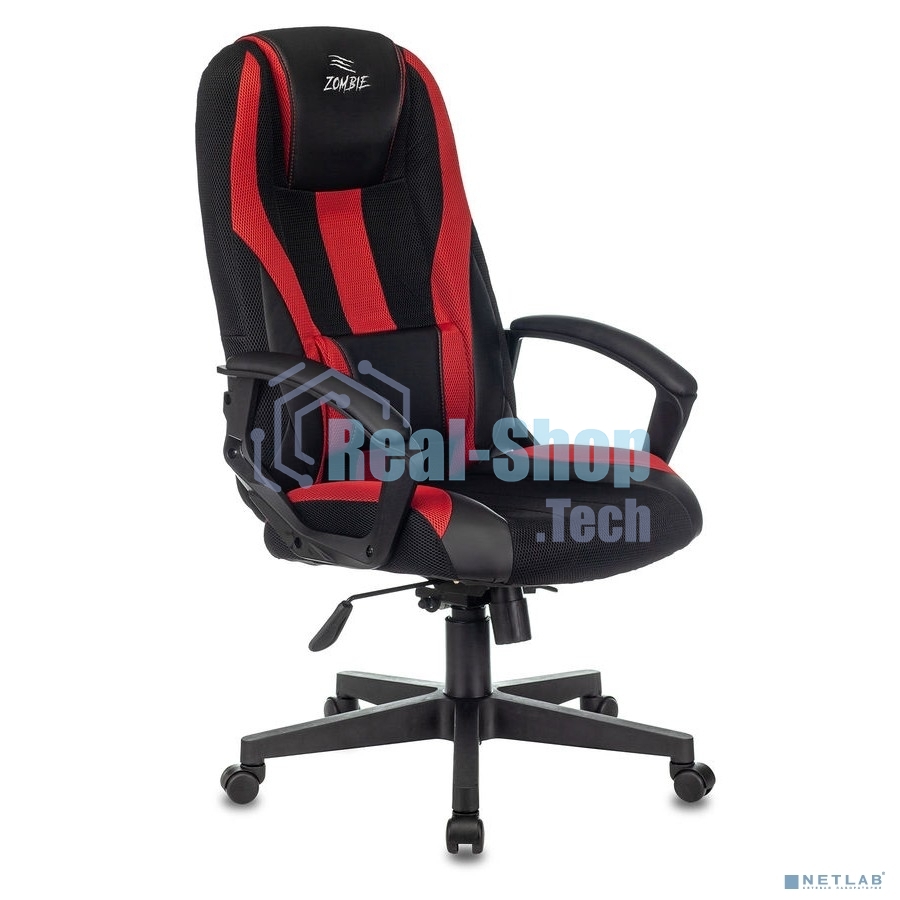 Кресло игровое Zombie 9 черный/красный, искусст.кожа/ткань, крестовина пластик