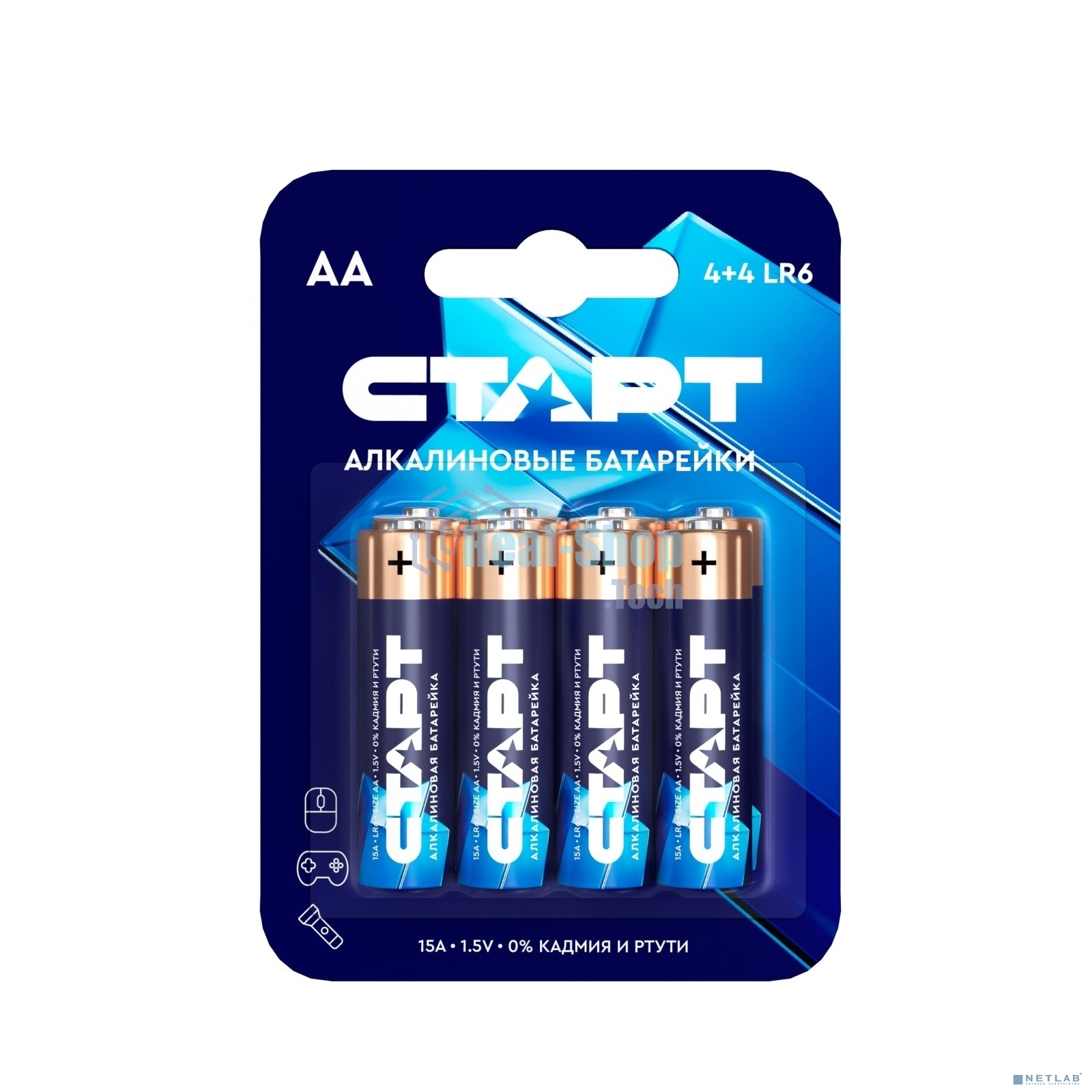 Батарейки СТАРТ LR6-BL8 BLUE 96/960, AA, 4+4 шт. на блистере