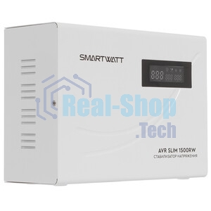 Настенный стабилизатор напряжения SMARTWATT AVR SLIM 1500RW (100W - 260W, 1500VA, 1.5 кВт, 50 Гц, розеток - 2, LED-диспл