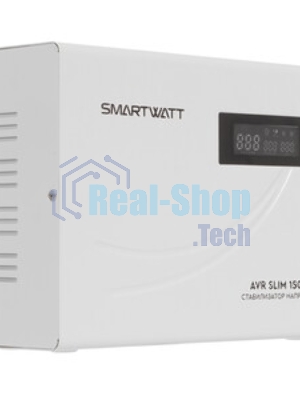 Настенный стабилизатор напряжения SMARTWATT AVR SLIM 1500RW (100W - 260W, 1500VA, 1.5 кВт, 50 Гц, розеток - 2, LED-диспл